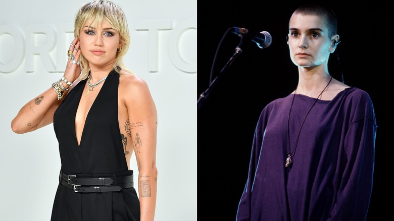 Miley Cyrus and Sinead O'Connor red carpet and performance 