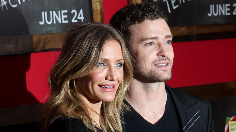 Justin Timberlake et Cameron Diaz posant ensemble