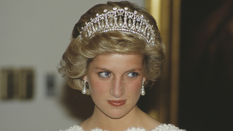 La princesse Diana portant un diadème en diamant