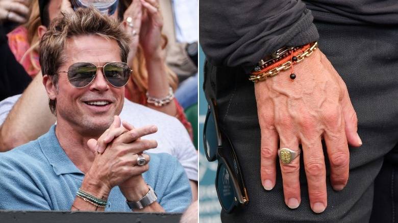 Brad Pitt mains jointes Bague à main de Brad Pitt