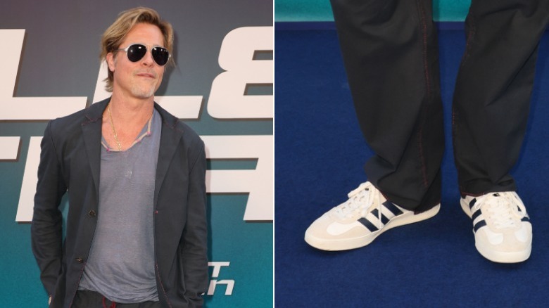 Brad Pitt portant des lunettes de soleil Sneaker gros plan