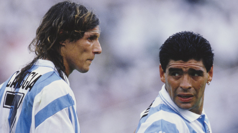 Claudio Caniggia et Diego Maradona