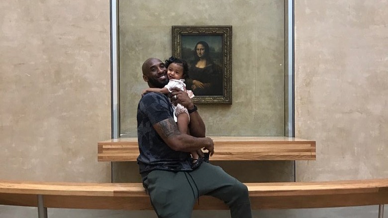 Kobe et Bianka Bryant avec Mona Lisa