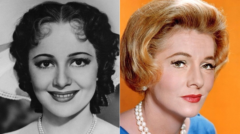 Olivia de Havilland souriante ou Joan Fontaine posant