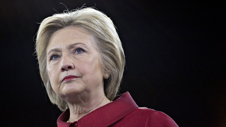 Hilary Clinton pensive