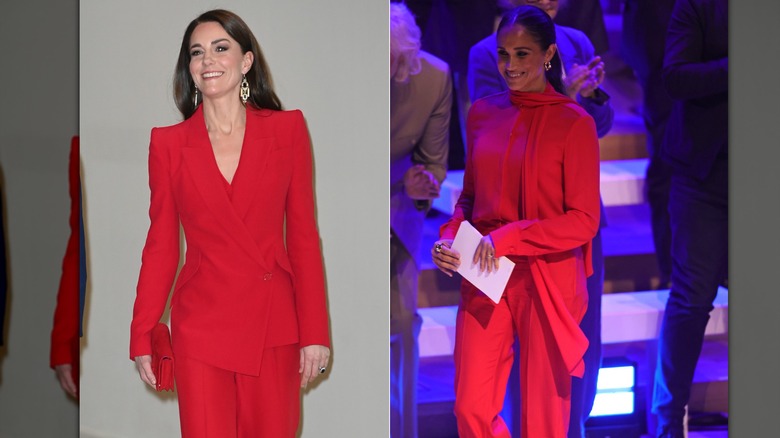 Kate Middleton et Meghan Markle portent du rouge