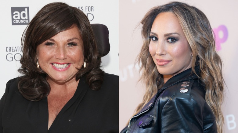 Photos côte à côte d'Abby Lee Miller et Cheryl Burke souriantes