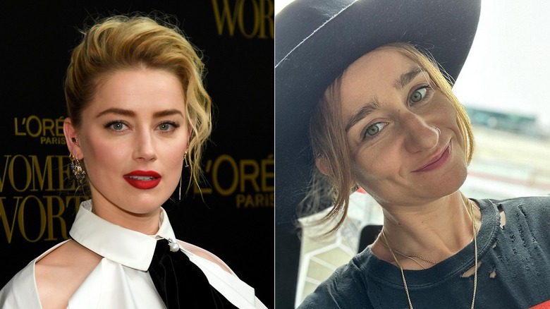 Amber Heard posant ; Selfie d'Ève Barlow