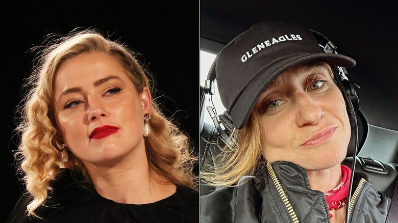 Amber Heard sourit ; Selfie d'Ève Barlow