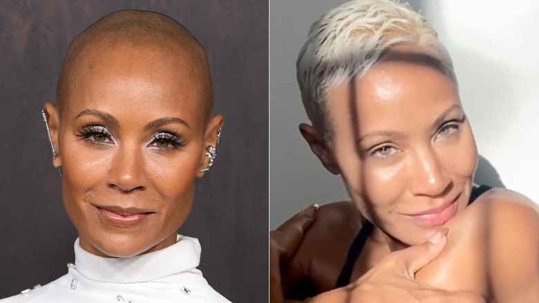 Jada Pinkett Smith souriante avec et sans maquillage