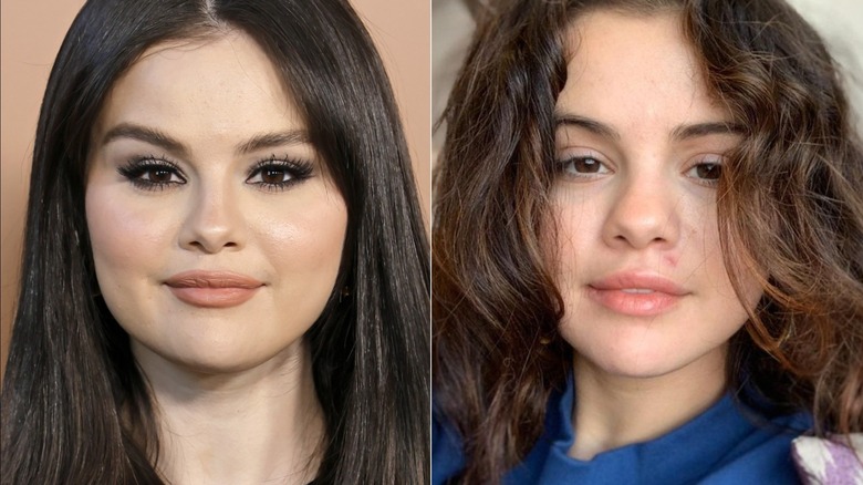 Selena Gomez aux cheveux raides, cheveux ondulés