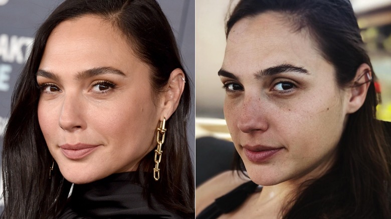 Gal Gadot souriant avec, sans maquillage