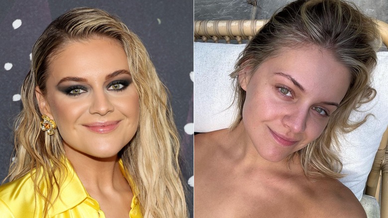 Kelsea Ballerini avec, sans maquillage