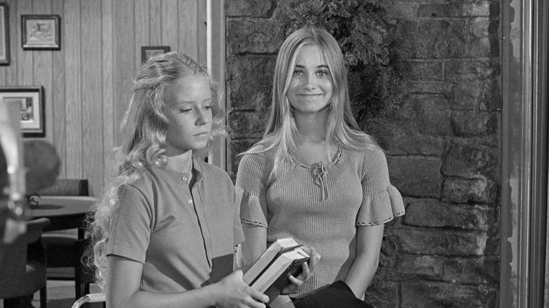 Eve Plumb et Maureen McCormick sur le tournage de The Brady Bunch