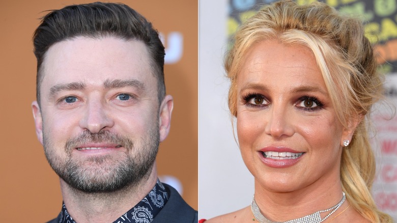 Britney Spears et Justin Timberlake souriants