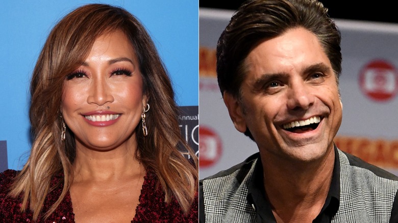 Carrie Ann Inaba posant lors d'un événement et John Stamos souriant lors d'un événement