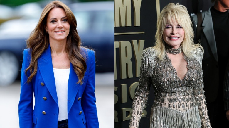 Kate Middleton marchant, Dolly Parton souriante