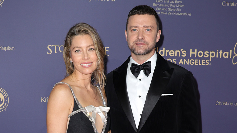 Justin Timberlake et Jessica Biel posent ensemble