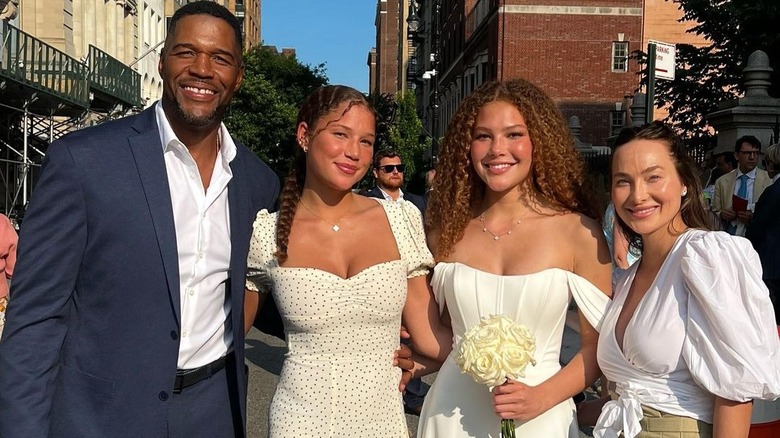 Michael Strahan avec ses filles jumelles