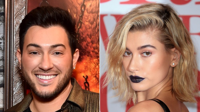 Manny Mua, à gauche, et Hailey Bieber, à droite