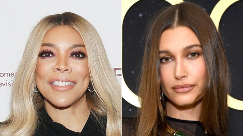 Wendy Williams, à gauche, et Hailey Bieber, à droite