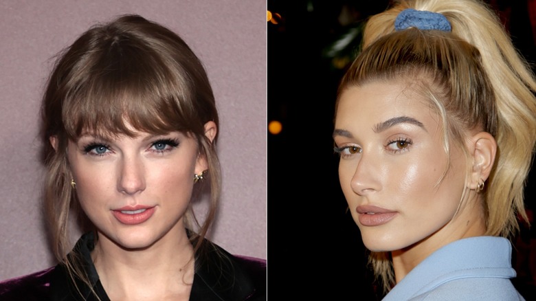 Taylor Swift, à gauche, et Hailey Bieber, à droite