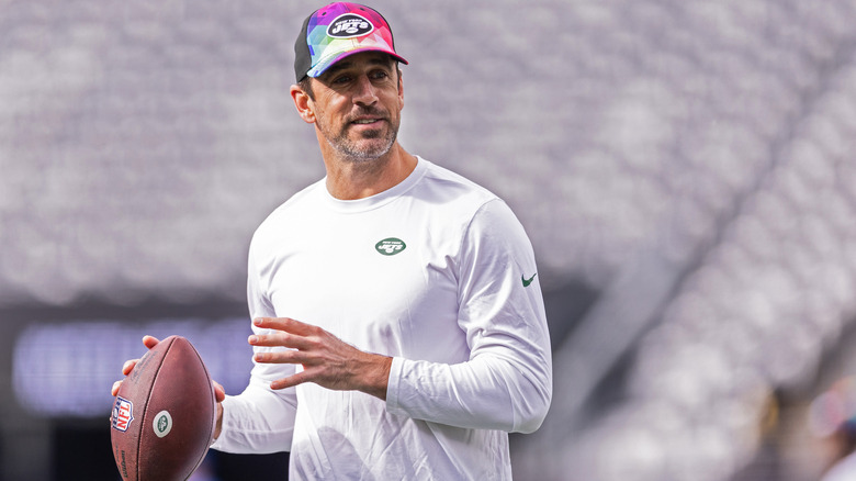 Aaron Rodgers à l'entraînement de football