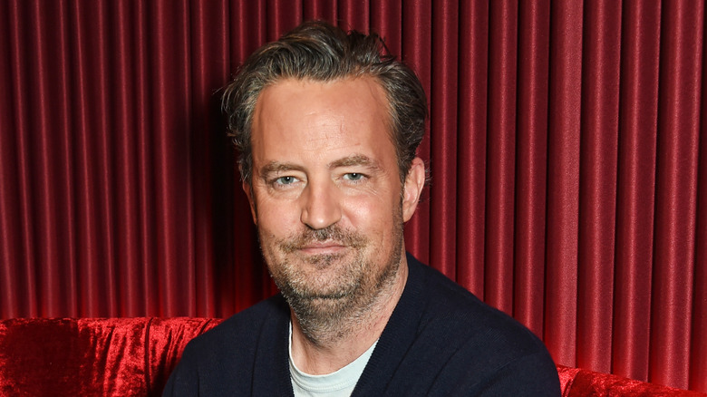 Matthew Perry posant