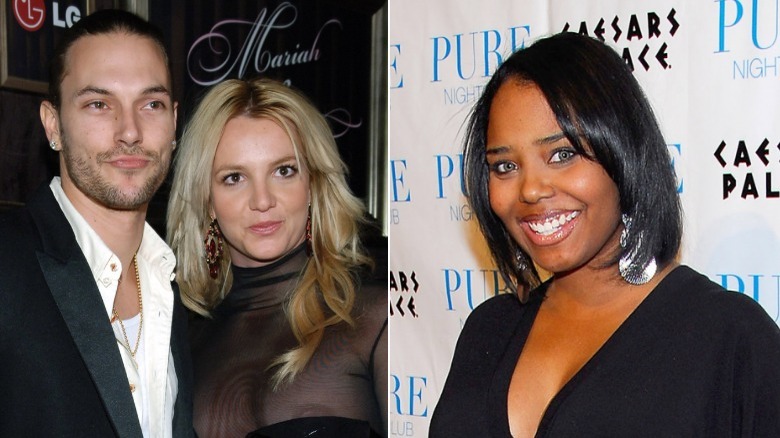 Britney Spears, Kevin Federline et Shar Jackson souriants