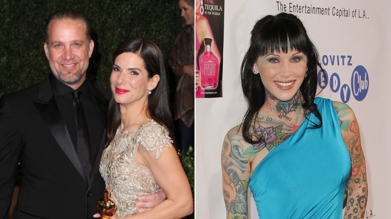 Jesse James, Sandra Bullock et Michelle McGee souriants