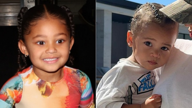 Image partagée d'Aire et Stormi Webster souriant avec des cheveux tressés