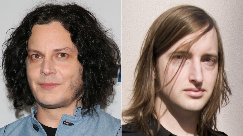 Jack White et Jason Stollsteimer posant pour des photos