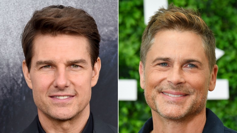 Tom Cruise et Rob Lowe souriant