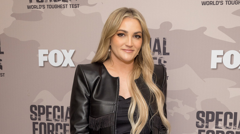 Veste en cuir noir Jamie Lynn Spears