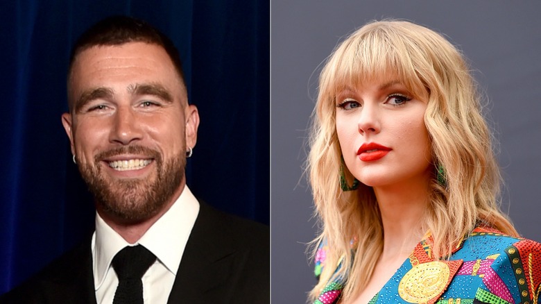 Image partagée de Travis Kelce, à gauche, et de Taylor Swift, à droite