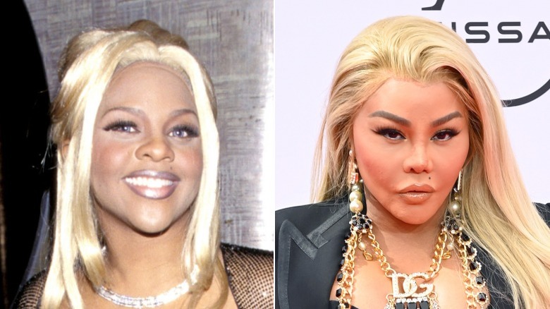 Image divisée de Lil' Kim posant pour des photos