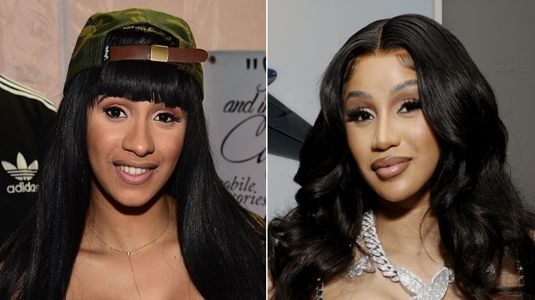 Image divisée de Cardi B souriante