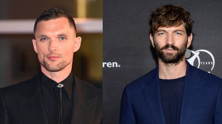 Ed Skrein et Michiel Huisman posant avec un air sérieux sur des photos en écran partagé