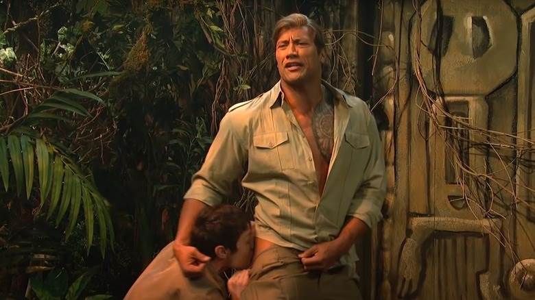 Dwayne Johnson dans le croquis d'Escape from Jungle Island