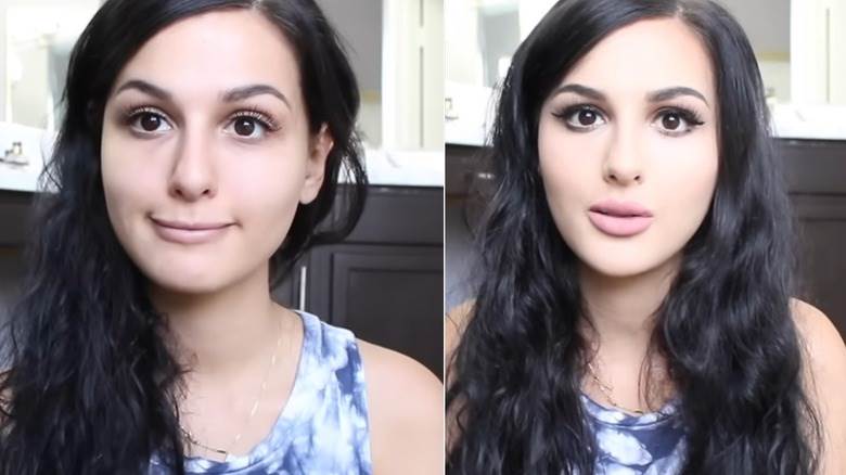 SSSniperWolf avec et sans maquillage