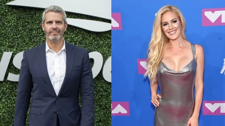 Andy Cohen et Heidi Montag posant