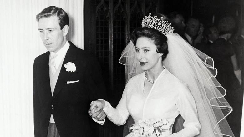 Antony Armstrong-Jones et la princesse Margaret lors de leur mariage