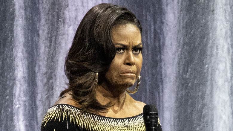 Michelle Obama avec une expression animée