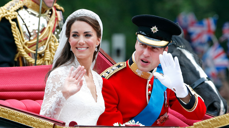 Kate Middleton avec le prince William le jour de leur mariage