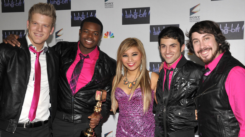 Kirstin Maldonado et Pentatonix après avoir remporté The Sing-Off