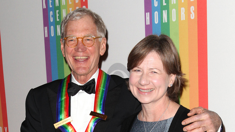 David Letterman et sa femme Regina Lasko posent