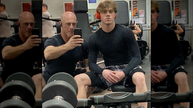 Christopher Meloni et son fils Dante au gymnase