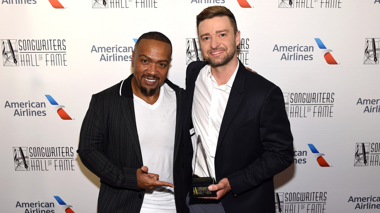 Timbaland et Justin Timberlake posant