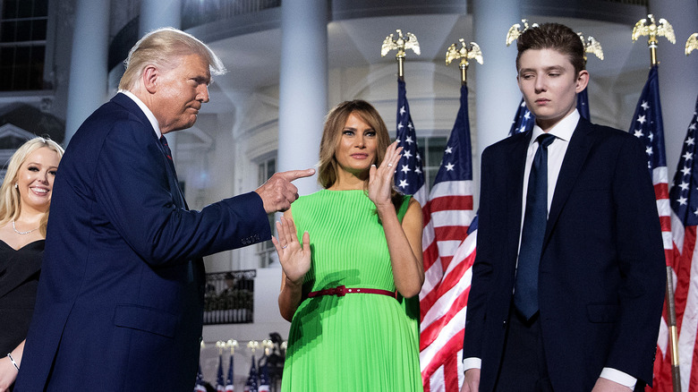 Donald, Melania et Barron Trump à la Maison Blanche