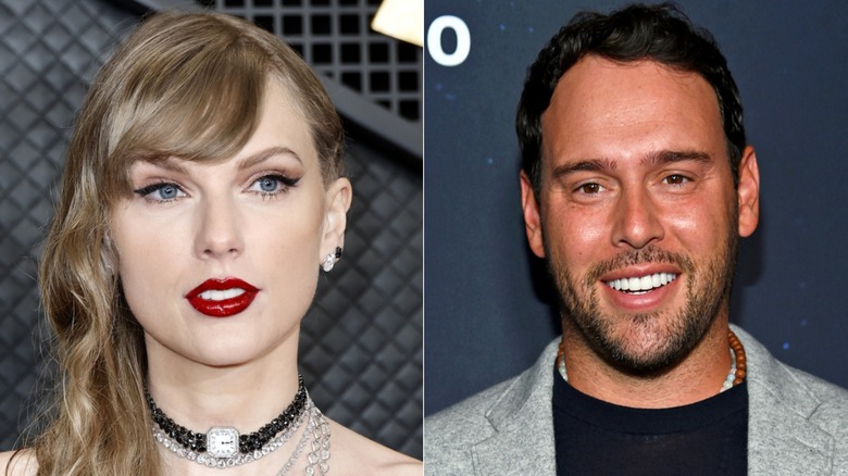 Taylor Swift et Scooter Braun côte à côte